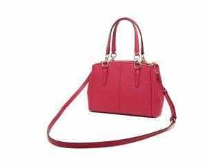 Coach Mini Christie Carryall Bag in Crossgrain Leather Bright Pink F57523