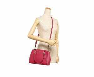Coach Mini Christie Carryall Bag in Crossgrain Leather Bright Pink F57523