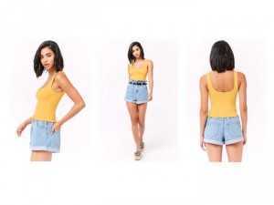 Croptop ba lỗ thun gân 7613