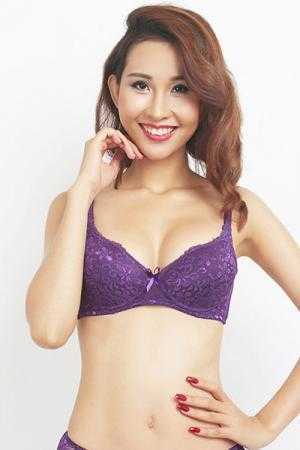 Áo ngực ren không gọng mút mỏng Viena 944 - màu tím