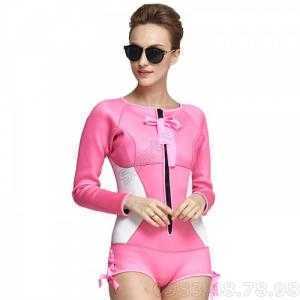 Bộ Bơi Liền Giữ Nhiệt Nữ Wetsuit Sbart 946 Hồng Trắng