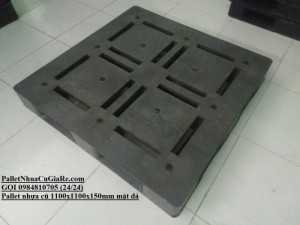Pallet nhựa cũ 1100x1100x150mm (mặt đá) - Gọi 0984810705 (24/24)