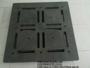 Pallet nhựa cũ 1100x1100x150mm (mặt đá) - Pallet Nhựa Cũ Giá Rẻ - Gọi 0984810705 (24/24)