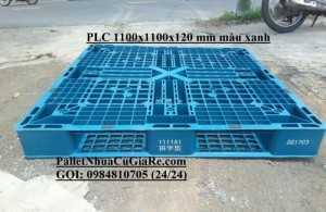 Pallet nhựa cũ 1100x1100x120mm màu xanh - Pallet Nhựa Cũ Giá Rẻ - Miễn phí vận chuyển.