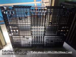 Pallet nhựa cũ 1400x1100x100mm (2 mặt) - Pallet Nhựa Cũ Giá Rẻ - Giao hàng toàn quốc.