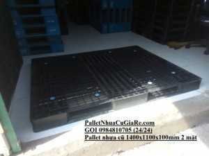 Pallet nhựa cũ 1400x1100x100mm (2 mặt) - Pallet Nhựa Cũ Giá Rẻ - Miễn phí vận chuyển