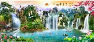Gạch Tranh Phủ Kính 3D Phòng Khách