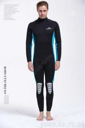 Bộ Bơi Liền Nam Giữ Nhiệt Dày Wetsuit 3mm Sbart 1030 - Đen Xanh