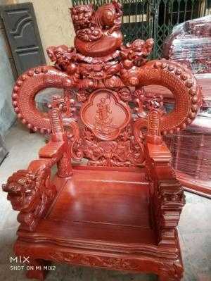 Bộ bàn ghế giả cổ nghê khuỳnh gỗ hương đá