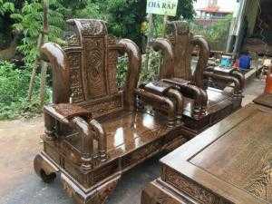 Bộ bàn ghế tần thủy hoàng gỗ mun đuôi công