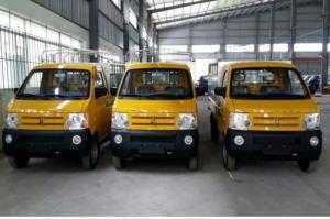 Công ty bán xe tải Dongben DB1021–870Kg thùng lửng trả góp
