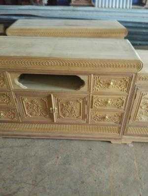 Kệ tivi giả cổ gỗ gụ