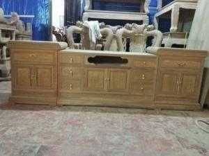 Kệ Tivi Kệ Mõ Gỗ Gụ, Đánh Sơn Bóng Màu Đẹp Loại 2m2 Và Loại 2m4