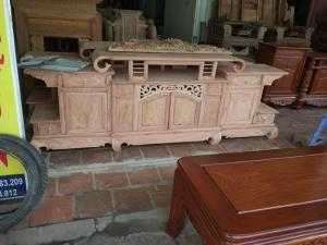 Kệ tivi giả cổ kiểu hàm ếch gỗ hương đá