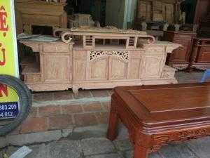 Kệ tivi giả cổ kiểu hàm ếch gỗ hương đá