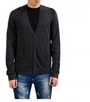 Áo thun nam tay dài Balenciaga Mens Gray Silk Wool Cashmere Cardigan Light Sweater