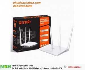 Bộ định tuyến không dây 300Mbps với 3 ăngten cố định MODEM wifi