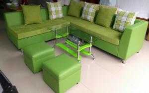 bộ sofa xanh mát
