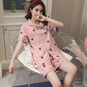 Đồ bộ pijama nữ mặc nhà túi trên ngực nhiều màu in họa tiết xinh xắn