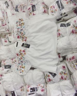 Đầm babydoll form rộng vai thêu hoa pha ren kiểu suông VNXK