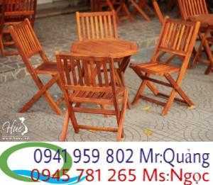 Bàn ghế gỗ xếp