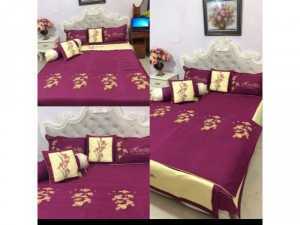 Bộ cotton satin thêu