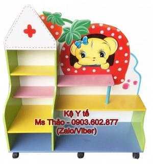 Kệ đồ chơi giá rẻ, kệ mầm non bằng gỗ