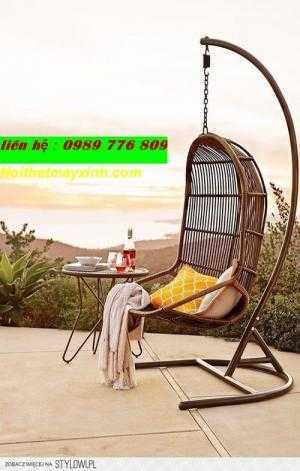 Ghế xích đu nhựa giả mây , ghế xích đu trứng tại hà nội 0011