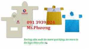 Xưởng áo mưa, áo mưa in logo, áo mưa dù xanh đen