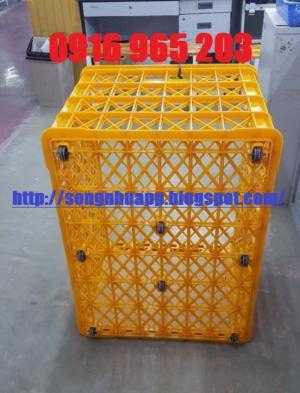 Rổ nhựa kéo hàng 8 bánh xe