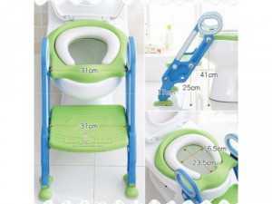 Ghế ngồi toilet Thiết kế bậc thang và tay vịn an toàn, giúp bé ngồi dễ dàng.