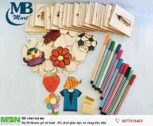 Bộ 50 khuôn gỗ vẽ hình - Đồ chơi giáo dục vô cùng độc đáo