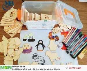 Bộ 50 khuôn gỗ vẽ hình - Đồ chơi giáo dục vô cùng độc đáo