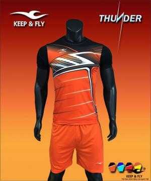Bộ quần áo bóng đá cao cấp KEEP & FLY Thunder Cam