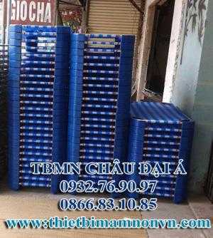 Giường lưới mầm non Sọc Xanh giường ngủ mầm non giá rẻ