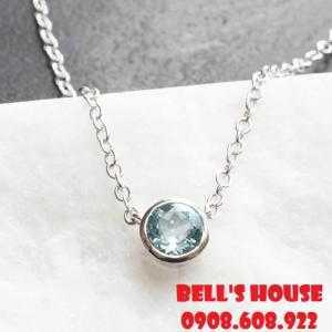 Dây chuyền đá topaz xanh thiên nhiên, dây chuyền nữ đá thiên nhiên Bells House TPHCM,