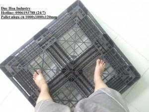 Pallet nhựa cũ 1000x1000x120mm - Pallet Nhựa Cũ Giá Rẻ - Hotline: 0984810705 (24/24)