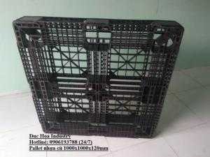 Pallet nhựa cũ 1000x1000x120mm - Pallet Nhựa Cũ Giá Rẻ - Hotline: 0984810705 (24/24) - Giao hàng toàn quốc!
