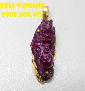 Rồng ruby Nam Phi đỏ phớt tím sang chảnh, đá ruby phong thủy Rồng tài lộc Bells House TPHCM,