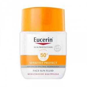 Kem chống nắng Eucerin Sensitive Protect Face Sun Fluid LSF 50+ Được phát triển cho da dầu và da hỗn hợp, bảo vệ da khỏi các tác hại của ánh nắng mặt trời. Sản phẩm không bị nước trôi, không gây bít tắc lỗ chân lông ngay cả khi thời tiết nóng ẩm.