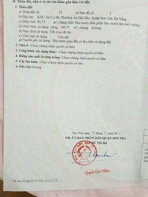Bán lô đất mặt tiền Hoàng Bích Sơn, đối diện trường Lương Thế Vinh, Sơn Trà, Đà Nẵng