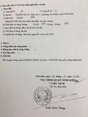 (H116) Bán Nền Mặt Tiền Lò Mổ, P. An Khánh, Q. Ninh Kiều.
