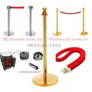 Bán và cho thuê hàng rào inox, cột trụ inox, cọc barrie kèm dây nhung