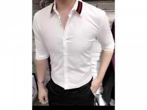 Áo sơ mi nam dài tay thời trang nửa cổ sọc