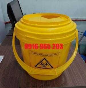Xô y tế 14 lít màu vàng đựng rác thải có chứa chất gây bệnh