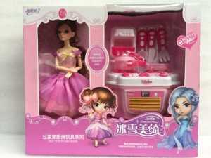 Búp bê có thể bẻ khớp kèm bếp nấu ăn