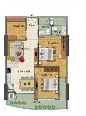 ( Bán gấp) cc Tràng An complex, 97m2, 3 ngủ lớn, ban công trải dài căn hộ, tầng 14