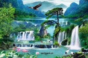 Gạch tranh 3d sơn thủy tranh phong cảnh