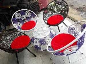 Bàn ghế cafe vườn mây nhựa
