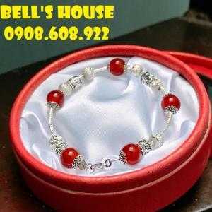 Vòng tay đá Can thạch Carnelian thiên nhiên phong thủy, vòng tay đá phong thủy carnelian đỏ TPHCM,